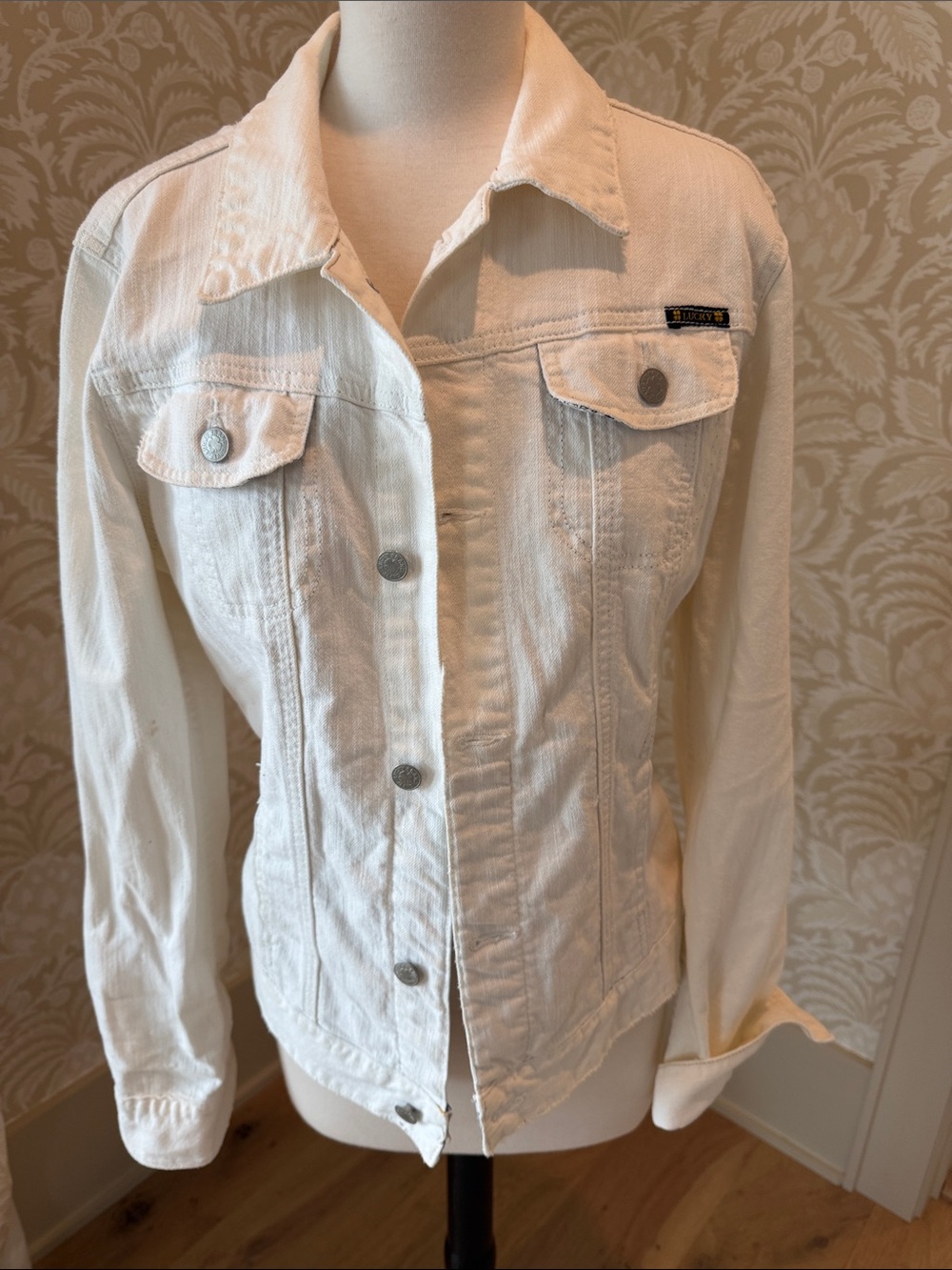 Lucky Brand Cream Off-White Denim Jacket